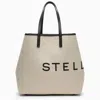 STELLA MCCARTNEY STELLA MCCARTNEY ECRU COTTON-BLEND TOTE BAG WITH LOGO