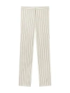 STELLA MCCARTNEY ECRU PINSTRIPED MID-RISE PANTS