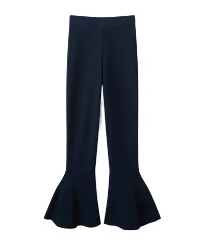 Stella Mccartney Compact Knit Peplum Flare Pants In Blue