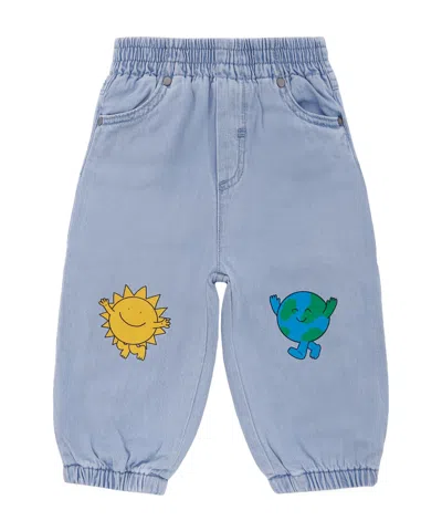Stella Mccartney Kids' Elastic Waist Jeans In Blue