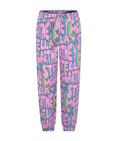 Stella Mccartney Kids' Logo-print Organic Cotton Track Pants In Pink