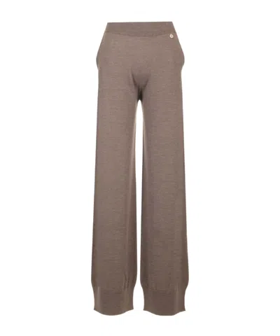 Stella Mccartney Wool Knit Sporty-style Pants In Beige