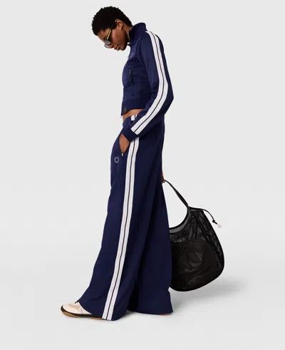 Stella Mccartney Elasticated Waistband Double Stripe Joggers In Blue