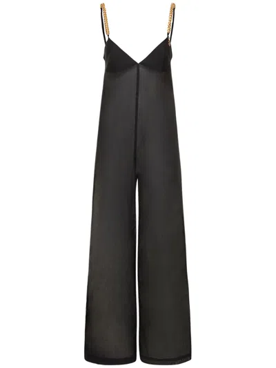 Stella Mccartney Elegant Black Jump Suit With V-neck