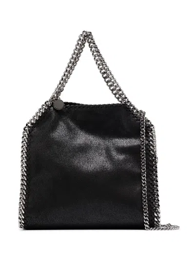 Stella Mccartney Elegant Button-closure Mini Bag With Diamond Cut-chain - W 27 X H 24 X D 10 Cm In Black
