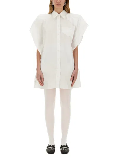 Stella Mccartney Oversized Organic Cotton-poplin Mini Shirt Dress In White