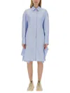 Stella Mccartney Hem Asymmetric Shirt Dress With Chest Pocket In Blue