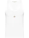 Stella Mccartney Star Appliqué Ribbed Tank Top In Pure White