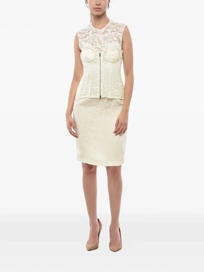 Stella Mccartney Ellen Lace-overlay Corset Dress In Neutral
