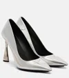 Stella Mccartney Elsa 103 Metallic-effect Pumps In Silver