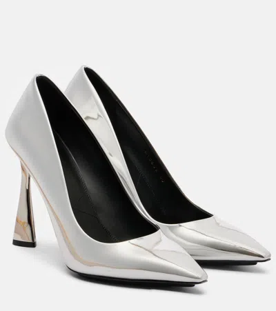 Stella Mccartney Elsa 103 Metallic-effect Pumps In Silver