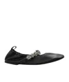 Stella Mccartney Elsa Crystal Flowers Ballet Flat In Black
