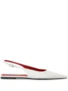 Stella Mccartney Elsa Croc-effect Vegan Leather Slingback Flats In White