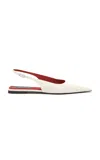 Stella Mccartney Elsa Croc-effect Vegan Leather Slingback Flats In White