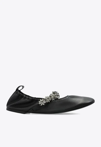 STELLA MCCARTNEY ELSA CRYSTAL STRAP BALLET FLATS