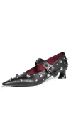 Stella Mccartney Black Elsa Studded Kitten Heels In Black