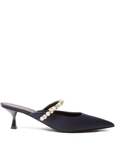 Stella Mccartney Elsa Pearl And Crystal Mules In Blue