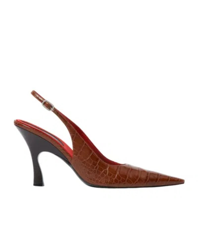 Stella Mccartney Elsa Pointed Toe Slingbacks In Brown