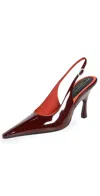 STELLA MCCARTNEY ELSA SHINY PATENT HEELS BORDEAUX