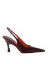 Stella Mccartney Elsa Patent Vegan Leather Slingback Pumps In Dark Red