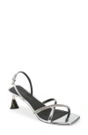 Stella Mccartney Elsa Embellished Mirrored Slingback Sandals In White