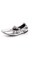 Stella Mccartney Elsa Soft Alter Metal Flats Silver In Silver