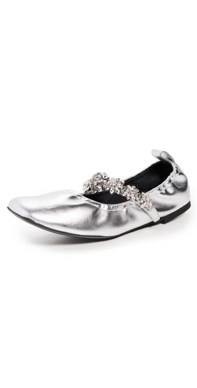 Stella Mccartney Elsa Soft Alter Metal Flats Silver