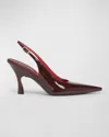 Stella Mccartney Elsa Patent Vegan Leather Slingback Pumps In Bordeaux