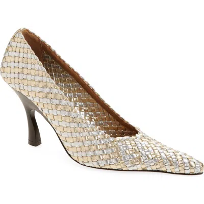 Stella Mccartney Elsa Woven Pointed Toe Pump In Animal Print