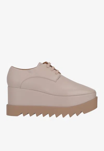 Stella Mccartney Elyse 80 Leather Platform Shoes In Neutral