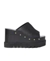 Stella Mccartney Elyse 80mm Studded Wedge Sandals In Black