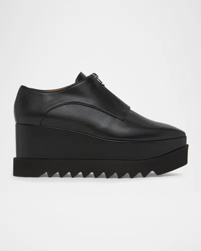 Stella Mccartney Elyse 80mm Zipped Platform Derby Shoes In 1000 Black