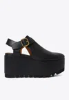 Stella Mccartney Elyse Closed-toe T-bar Platform Sandal In Black