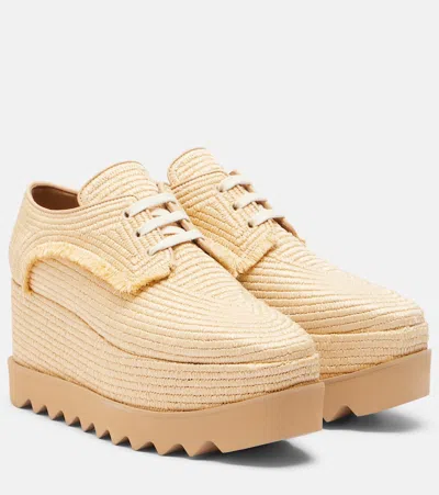 Stella Mccartney Elyse编织厚底鞋 In Brown