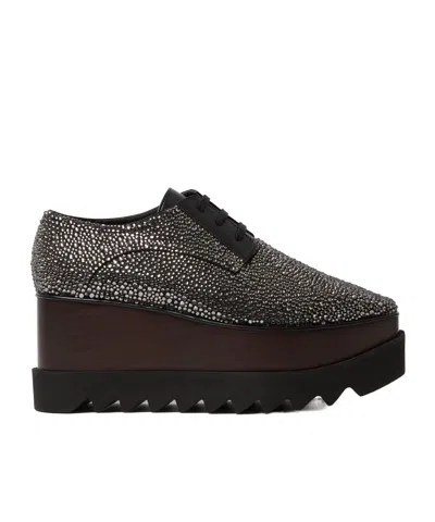 Stella Mccartney Elyse Crystal Platform Shoes In Black