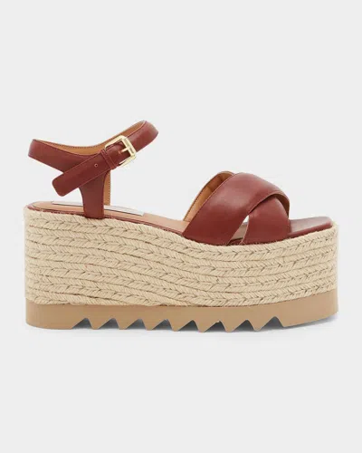 Stella Mccartney Elyse Espadrille Wedge Sandals In Black