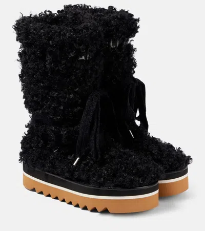 Stella Mccartney Elyse Faux Fur Snow Boots In Black