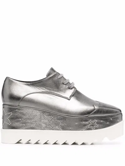 Stella Mccartney Elyse Glitter Platform Shoes In Blue