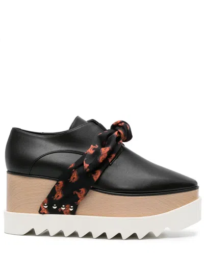 Stella Mccartney Elyse Lace-up Platform Shoes In Black