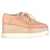 Stella Mccartney Elyse Lace-up Platform Shoes In Nude Leather In Brown