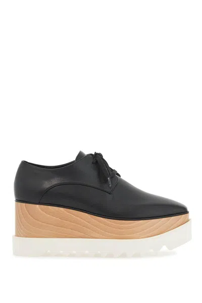 Stella Mccartney Elyse Platform Lace-up Shoes In Black Faux Leather