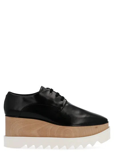 Stella Mccartney 'elyse' Lace Up Wedges In Black