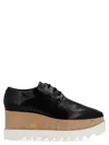 Stella Mccartney Elyse Lace Up Wedges In Black