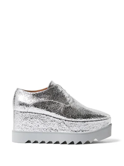 Stella Mccartney Elyse Lace-up Derby Shoes In Silver