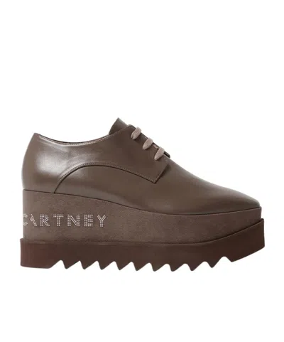 Stella Mccartney Elyse Logo-detail Derby Shoes In Brown
