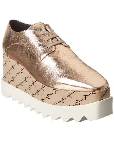Stella Mccartney Elyse Monogram Platform Oxford In Gold