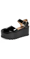 Stella Mccartney Elyse Patent Alter Mat Platform Sandals Black In Black