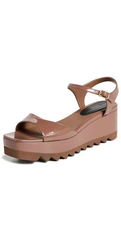 Stella Mccartney Elyse Patent Alter Mat Sandals Macaroon In Brown