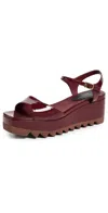 Stella Mccartney Elyse Patent Leather Platform Sandals In Burgundy
