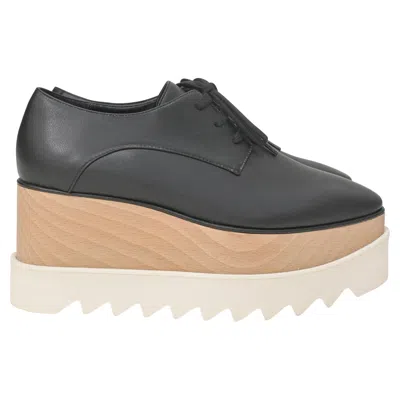Stella Mccartney Elyse Platform Lace-up Shoes In Black Faux Leather